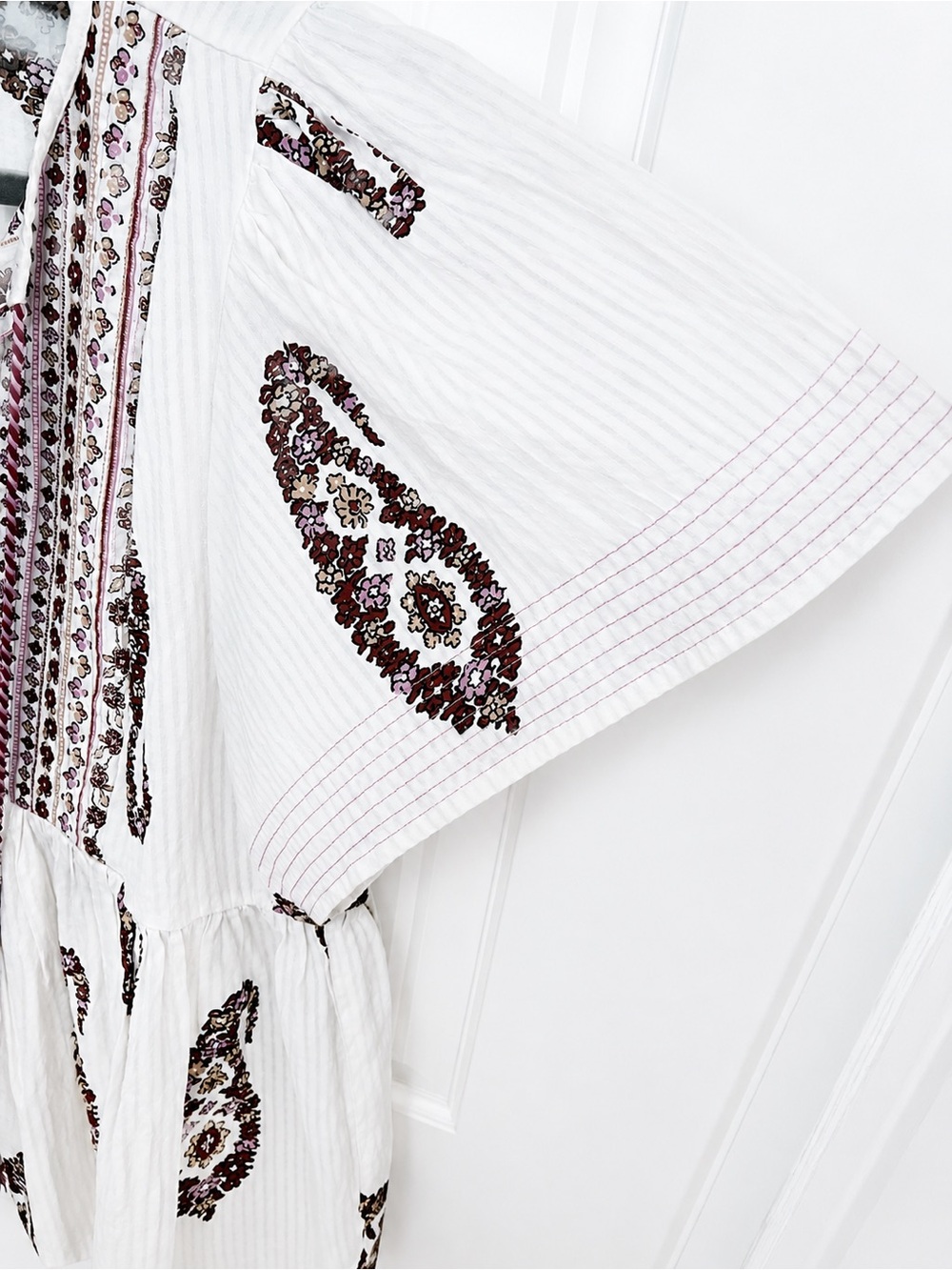 Knox Rose White Blouse with Black & Burgundy Embroidery - Picture 3 of 8